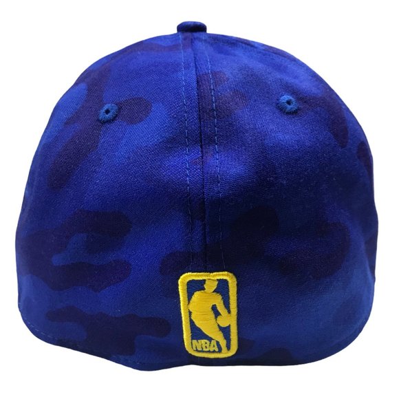 New Era 39Thirty Golden State Warriors Blue Camo Men’s M/L On‎ The Court - Picture 5 of 11